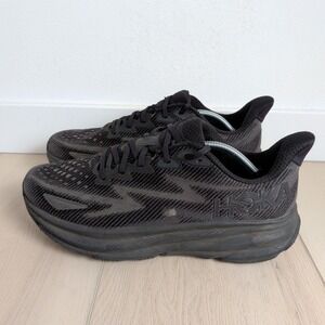 Hoka One One Clifton 9 Mens 12.5 Running Shoes Sneakers Black 1127895 BBLC